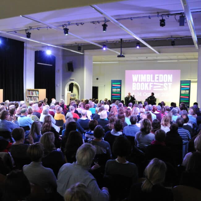 A large event audience at Wimbledon Book Fest