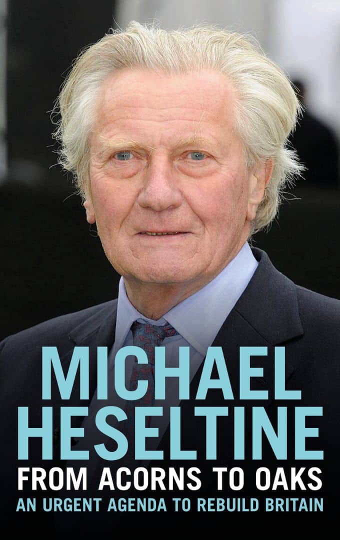 Michael Heseltine’s book displayed, offering insights into British politics and leadership
