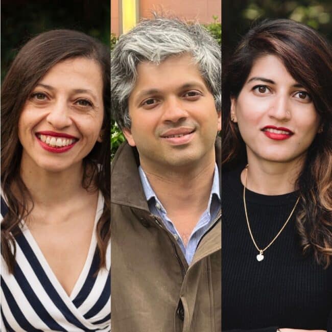 Aisha Hassan, Keshava Guha, and Dur e Aziz Amna in conversation at Wimbledon Bookfest , London's leading literary festival